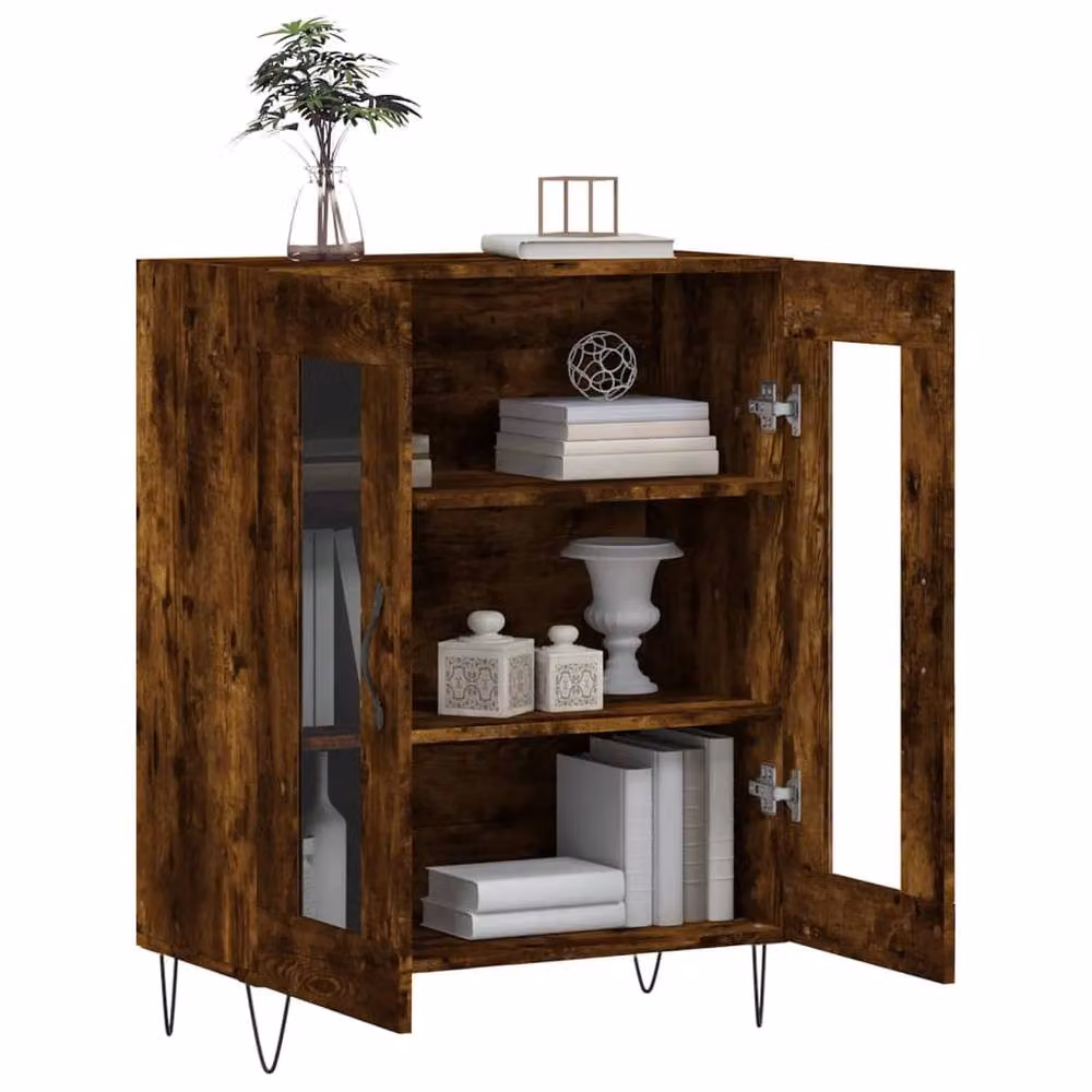 Berkfield Home Smoked Oak Sideboard in Brown, W/D/H: 69.5 x 34 x 90 cm – 4