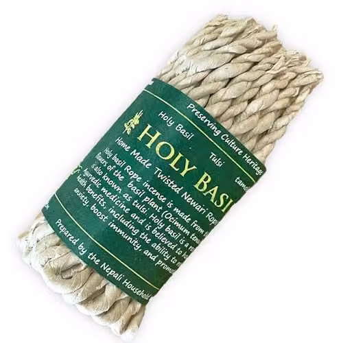 KDMD Pure Herbs Rope Incense Sticks in Green and Brown with Fresh Spicy Holy Basil Scent – 1
