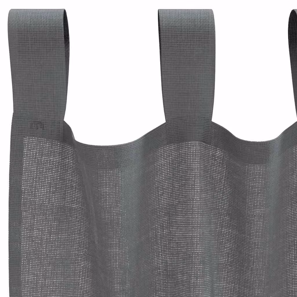 Berkfield Home Transparent Voile Curtains with Tabs, 2 Pack, Grey, W: 140 cm, H: 260 cm – 4