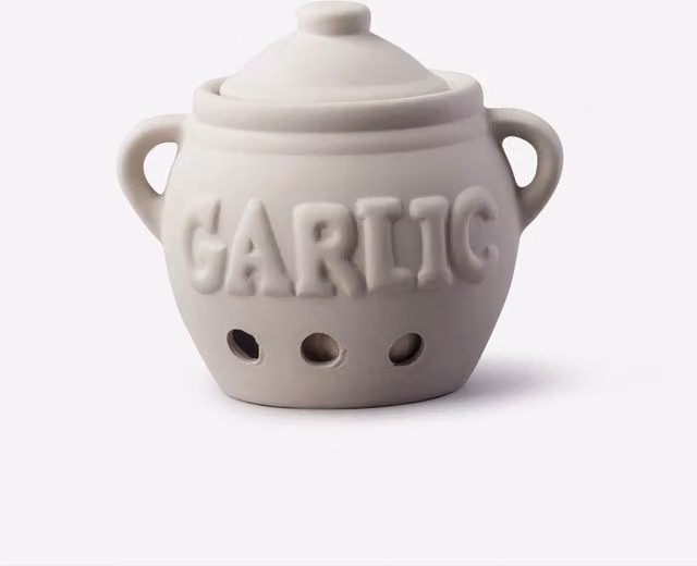 Kilo BA113 Classic Ceramic Garlic Storage Pot in Beige, Diameter: 11 cm