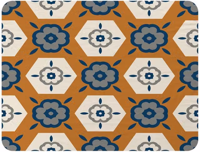 Benjamin Tate Design Fleece Blanket in Orange, Grey, Blue and Beige, W/D/H: 120 x 150 cm – 2