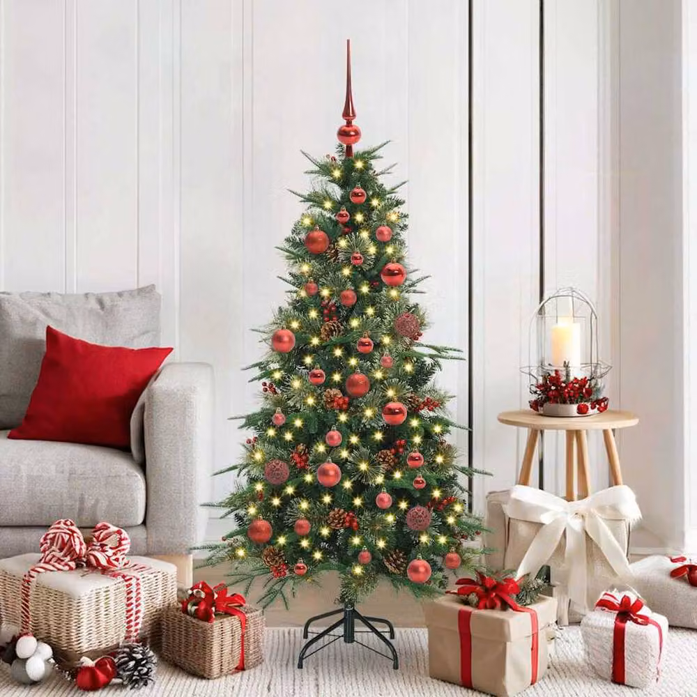 Berkfield Home Elegant Green Artificial Hinged Christmas Tree, Height: 150 cm – 2