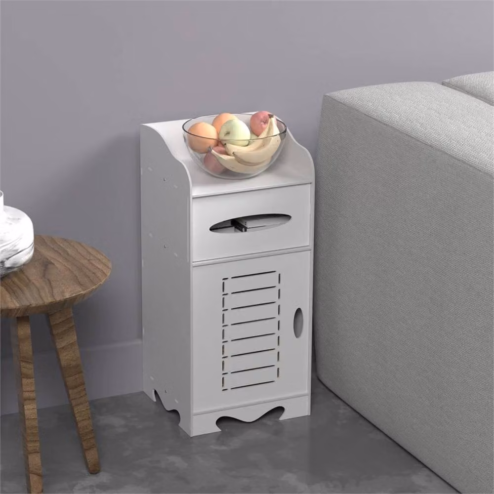 EONLION Mini Freestanding Wooden Bathroom Cabinet in White – 2