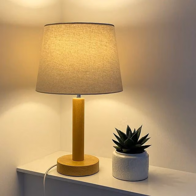Voltico Beige Linen Easy Fit Table Lamp Shade, Diameter: 25 cm
