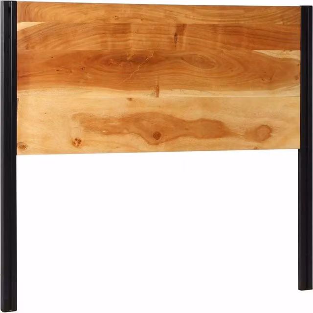 Berkfield Home Industrial Headboard in Brown Acacia Wood and Metal, Width: 120 cm