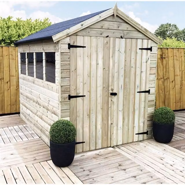 Marlborough Premier Pressure Treated Apex Gable Shed in Beige – 1