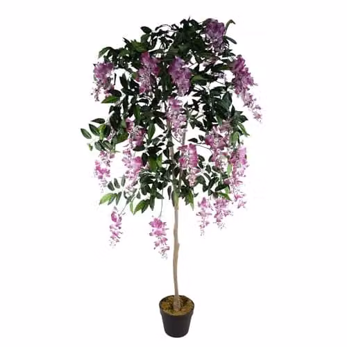 Botanik Luxury Pink and Black Freestanding Artificial Flowering Tree – 1