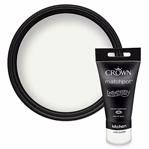 Crown EASYCLEAN Matt White Water-Based Latex Paint Tester Pot, 40ml