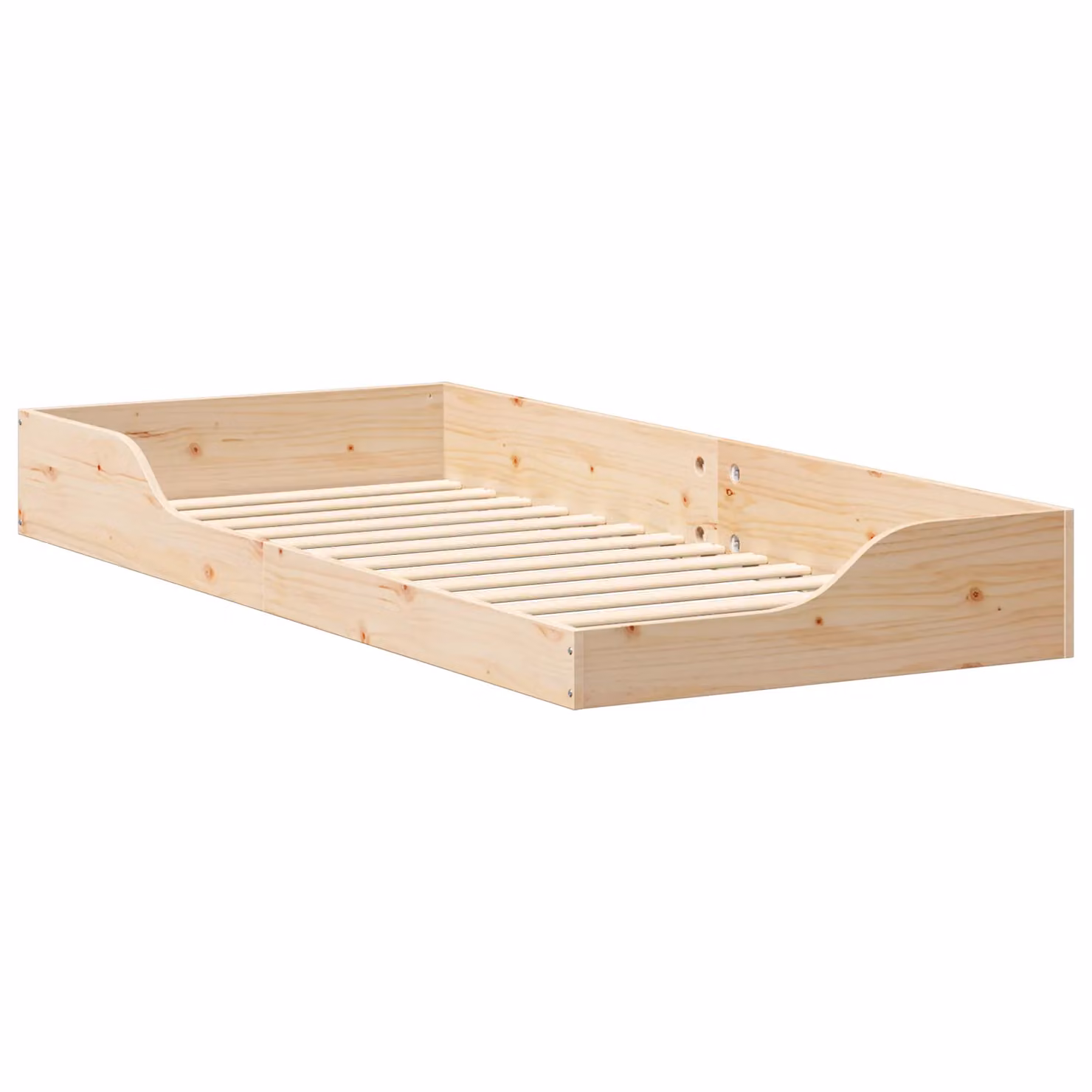 Berkfield Home Modern Solid Pine Wood Floor Bed Frame in Brown and Beige, W: 90 cm, L: 210 cm – 2