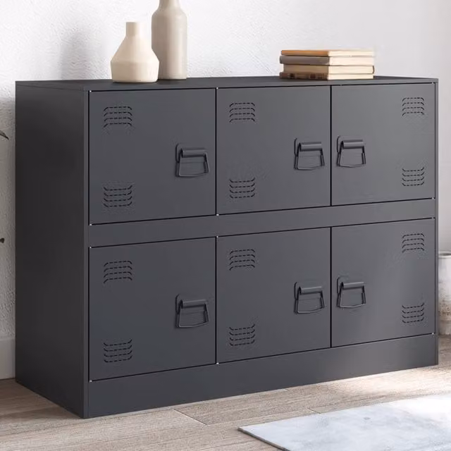 Berkfield Home Anthracite Industrial Metal Sideboard, W/D/H: 99 x 39 x 73 cm