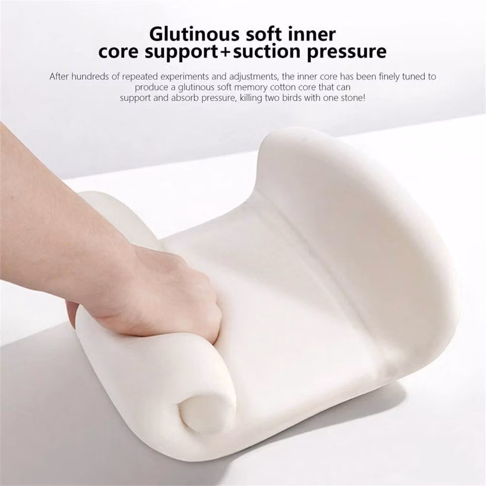 VOGREX Contoured Memory Foam Lumbar Support Back Cushion with Removable Knit Cover in Black – 4