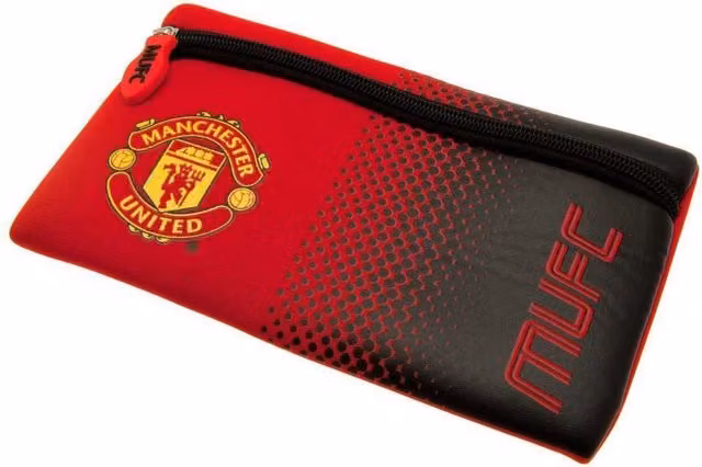 Manchester United FC Faded Zip Pencil Case in Red and Black
