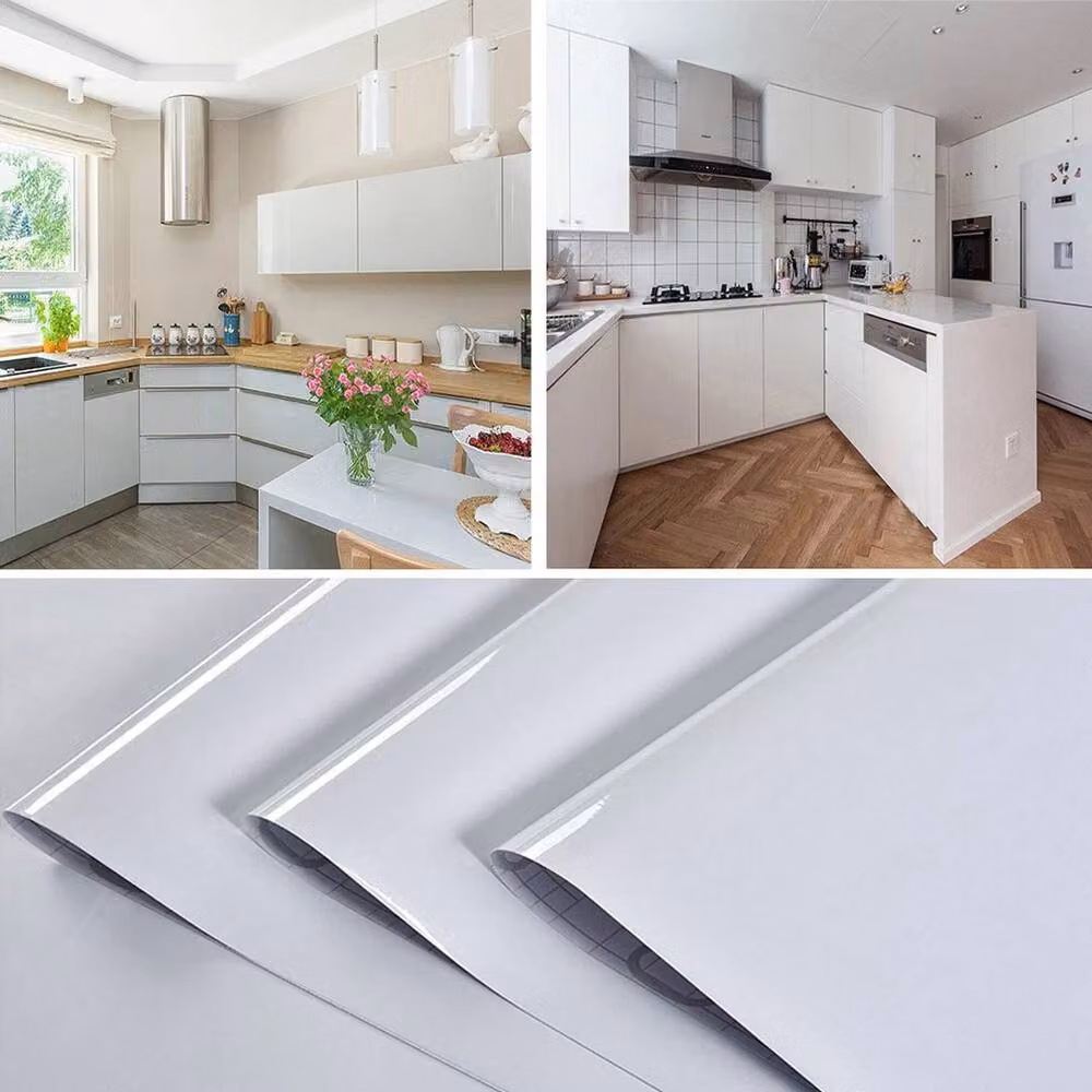 FLAVORA Gloss White Self Adhesive Vinyl Film, W: 100 cm, H: 15 cm, Length: 10 m – 2