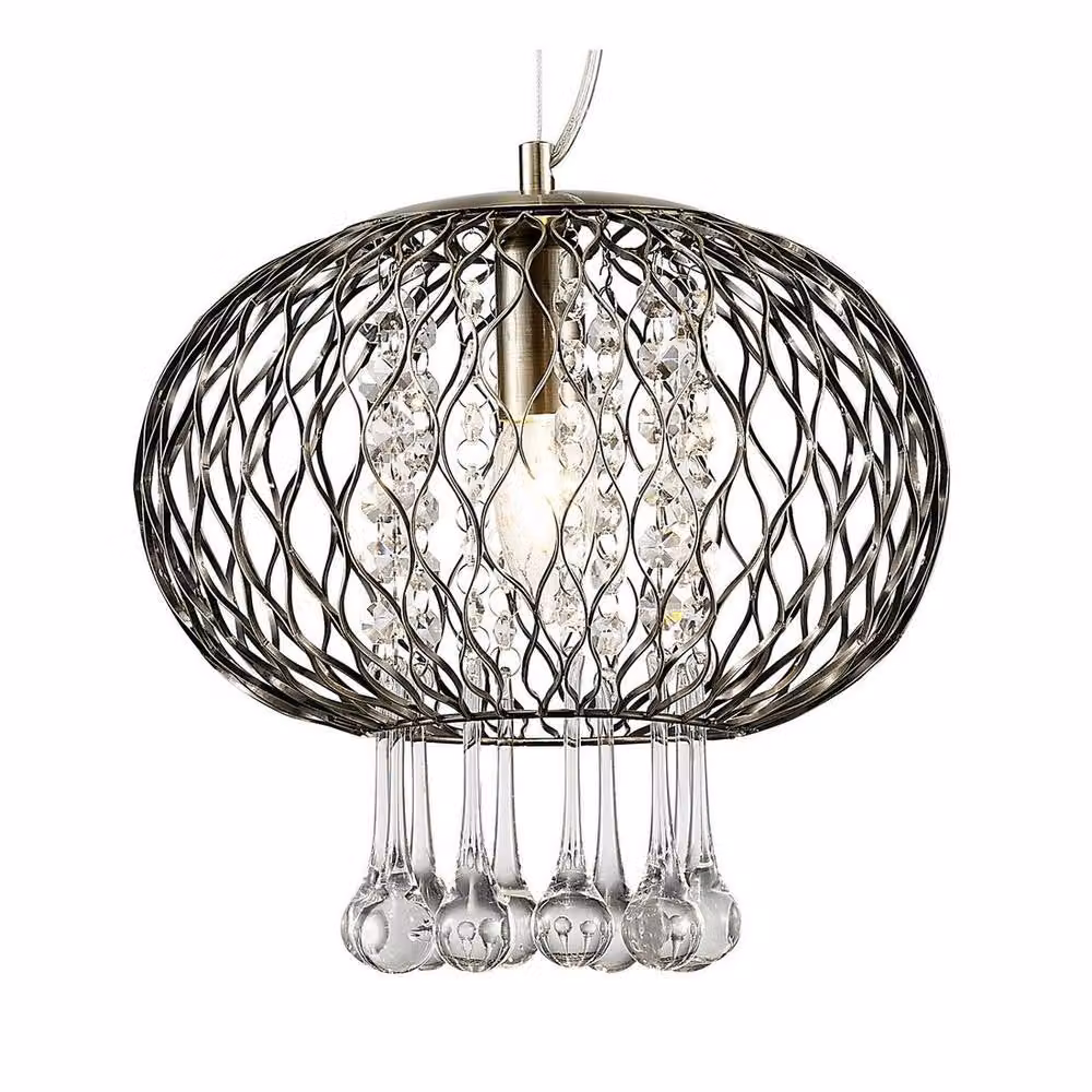 Netlighting Chelsie Medium Ceiling Pendant with Clear Glass in Antique Brass and Bronze – 2