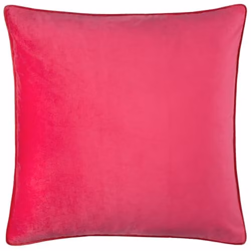 Furn Meridian Velvet Square Cushion in Pink and Red, W/D/H: 45 x 45 x 45 cm