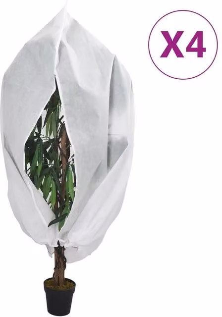 Berkfield Home Plant Fleece Covers with Zip, 4 Pack, White, W: 236 cm, H: 200 cm