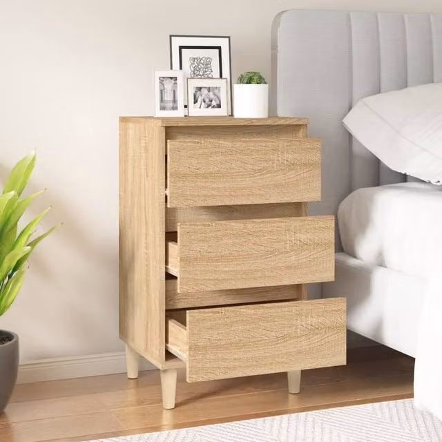 Berkfield Home Classic Bedside Cabinet in Sonoma Oak, W/D/H: 40 x 35 x 70 cm