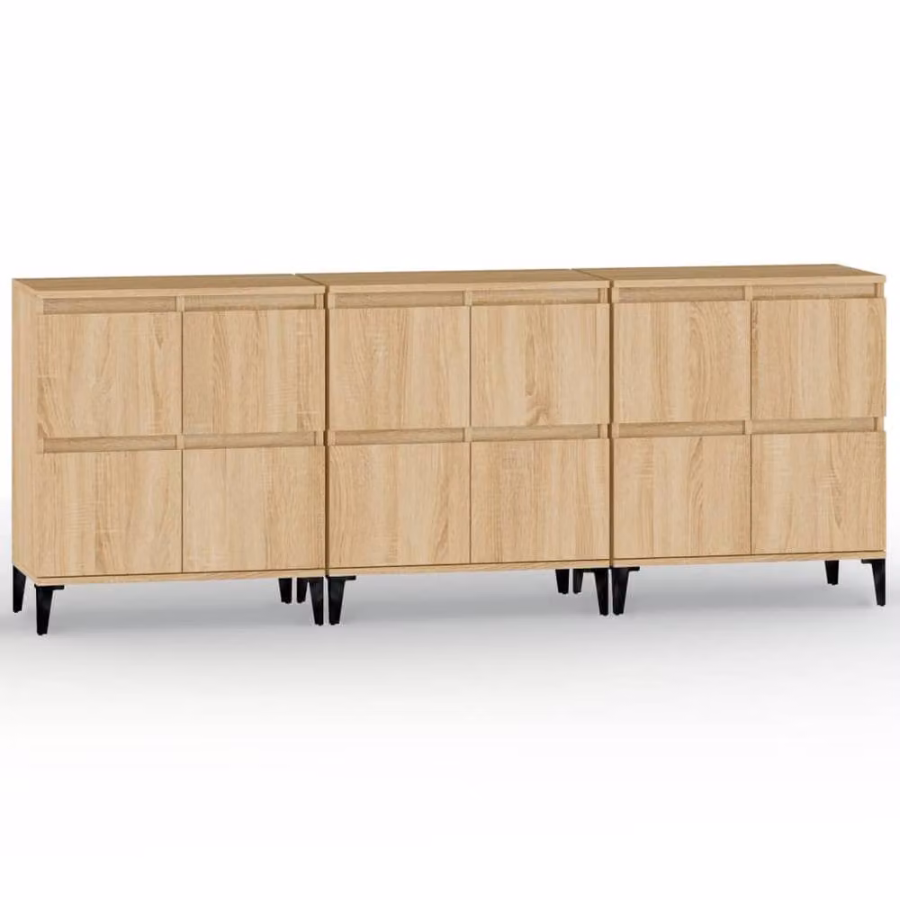 Berkfield Home 3-Piece Sonoma Oak Sideboard Set in Light Tan, W/D/H: 60 x 35 x 70 cm – 2