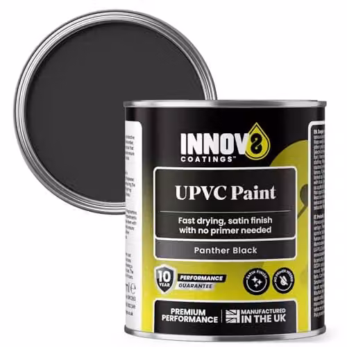 INNOV8 COATINGS uPVC Paint in Panther Black with a Satin Finish, 250 ml