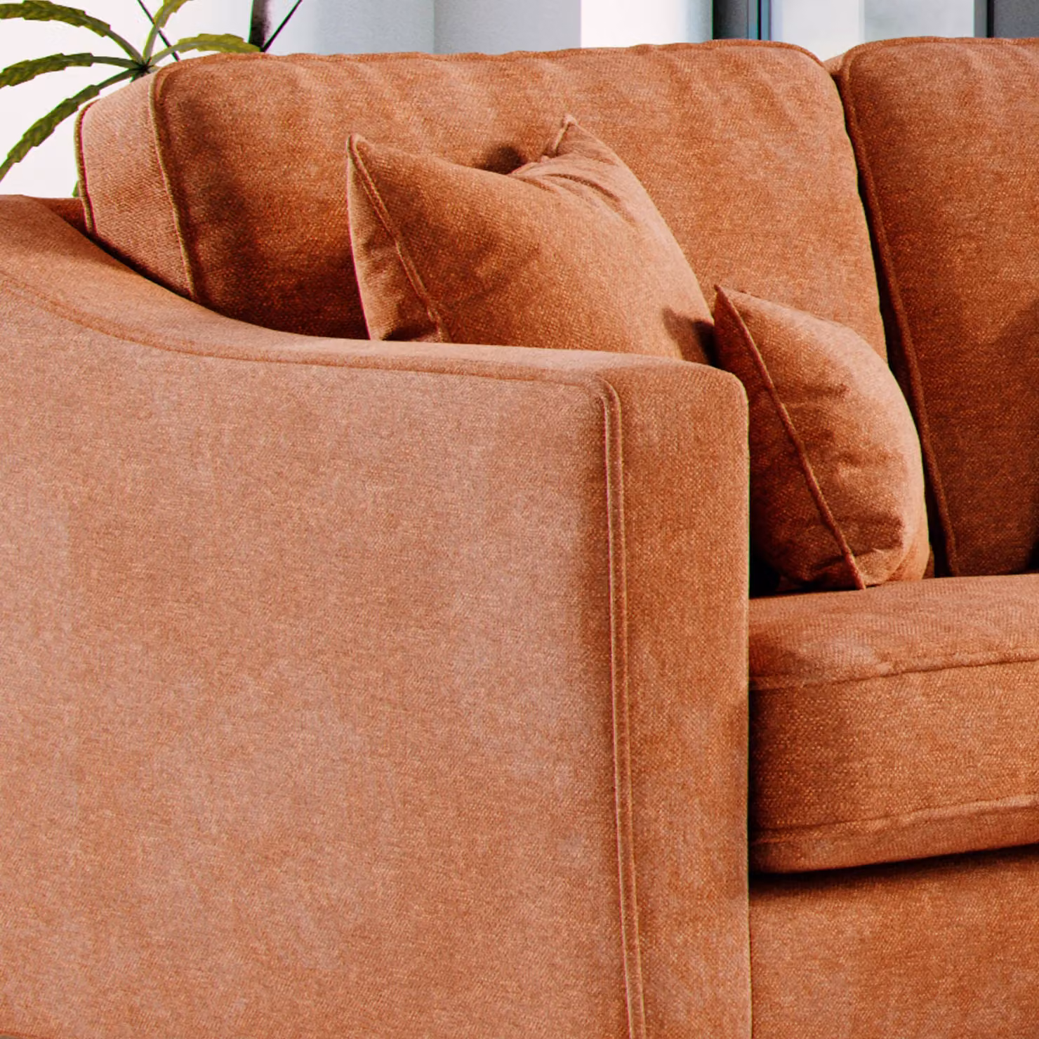 The Great Sofa Company Jackson Right Hand Facing Chenille Corner Sofa in Terracotta – 3