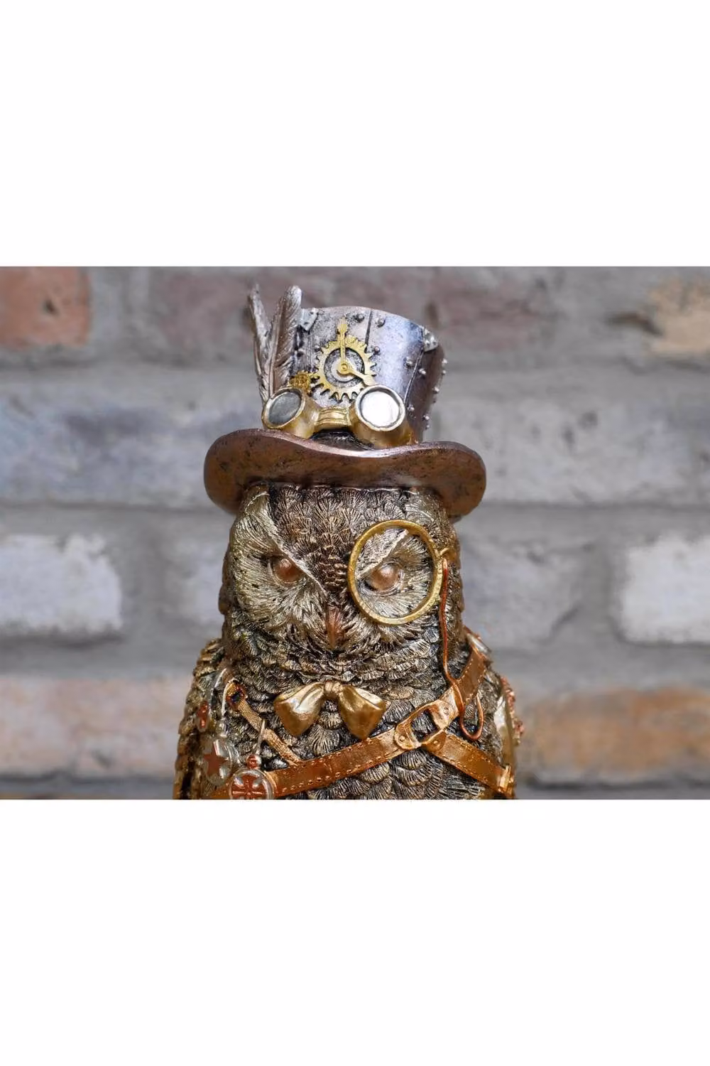 Gifts Direct 2 U Steampunk Owl Resin Decorative Figurine in Gold and Bronze-Effect – 2