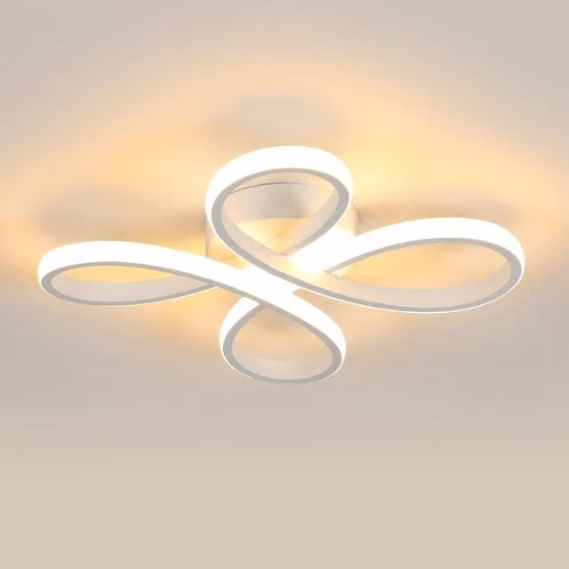 Pheashine 30W White LED Ceiling Light, 3000K Warm White, Flower-Shaped Flush Mount