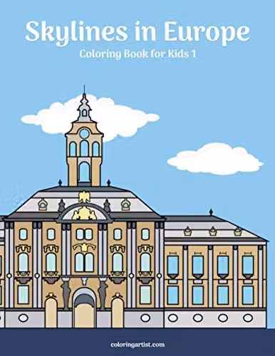 Skylines in Europe Coloring Book for Kids 1 by Independently Published, Multicolour