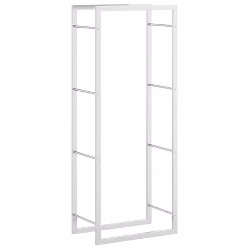 vidaXL Stainless Steel Firewood Rack, Silver, W/D/H: 50 x 28 x 132 cm