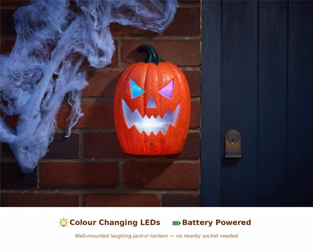 mysmartbuy Laughing Jack'O'Lantern Orange Multicolour Plastic Halloween Wall Decor – 2
