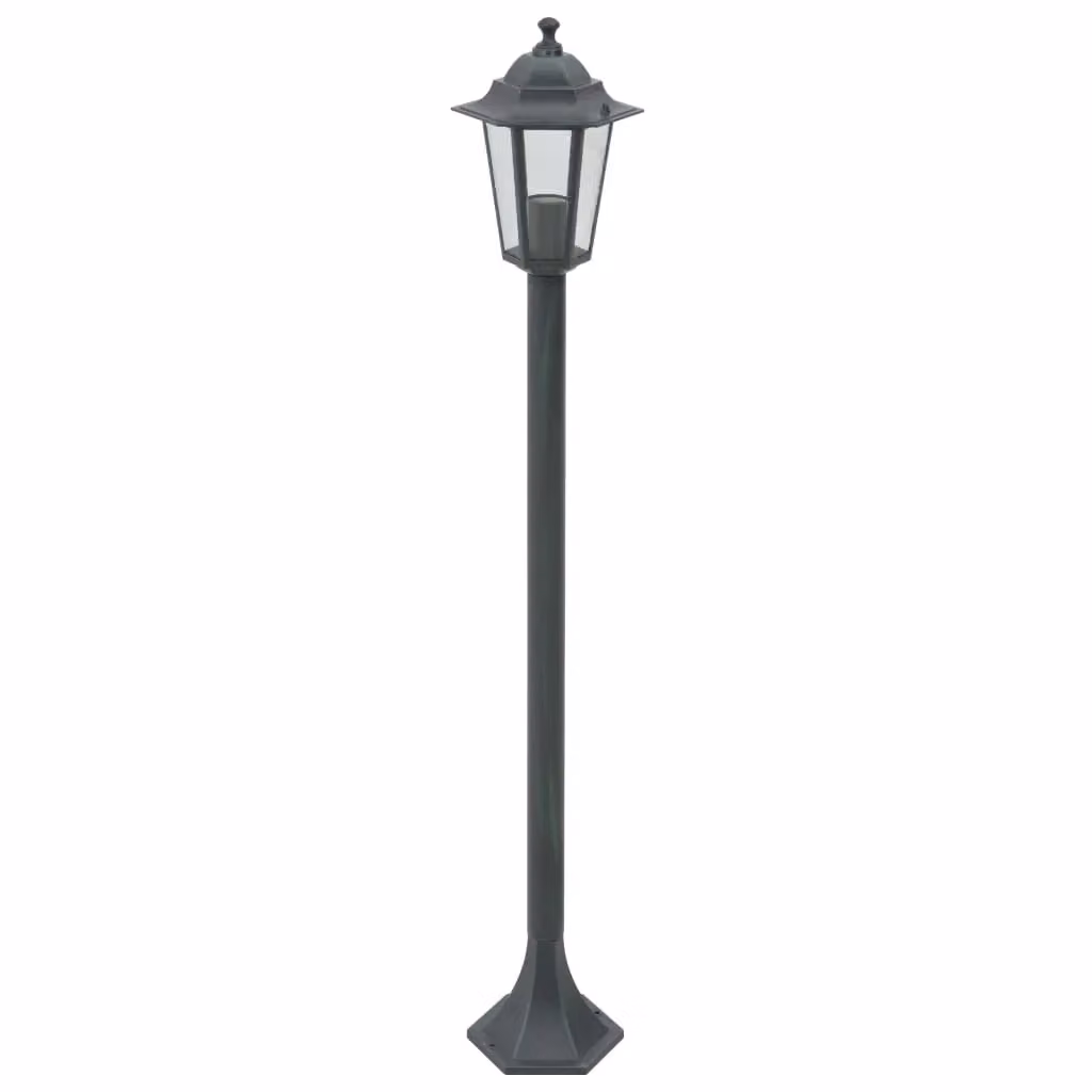Berkfield Set of 6 Dark Green Aluminium Garden Post Lanterns, Height: 110 cm, E27 – 2