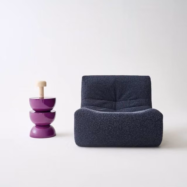 sweeek Purple Metal Coffee Table, Side Table or Bedside Table with Glossy Finish, W/D/H: 46.5 x 46.5 x 75 cm – 1
