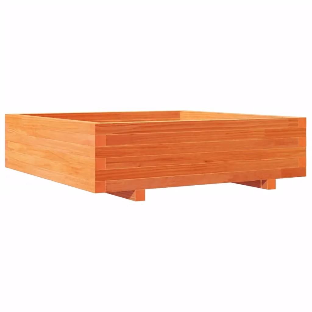 Berkfield Home Garden Planter in Brown Solid Wood, W/D/H: 90 x 90 x 26.5 cm – 2