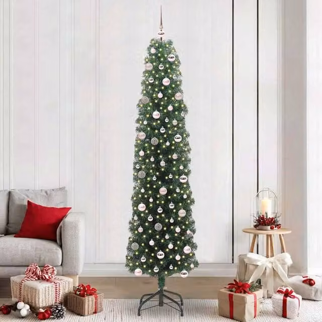 Berkfield Home Artificial Green Christmas Tree with 300 Warm White LEDs and Stand, Height: 240 cm – 1