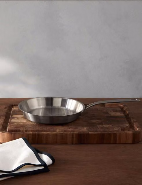 M&S x Tom Kerridge Stainless Steel Uncoated Frying Pan, Silver, 24cm