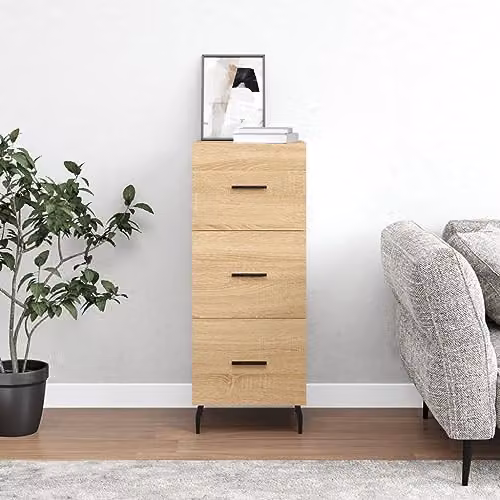 vidaXL Modern Sideboard in Sonoma Oak, Brown, W/D/H: 34.5 x 34.0 x 90.0 cm – 2