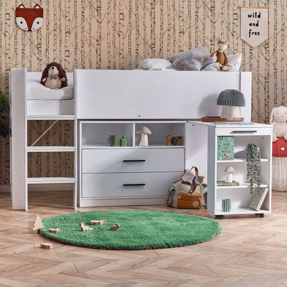Cheshire Copper Midsleeper Bed in White, Single (90 x 200 cm) – 2