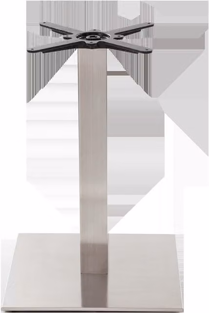 netfurniture Square Stainless Steel Table Base in Silver, Height: 73 cm