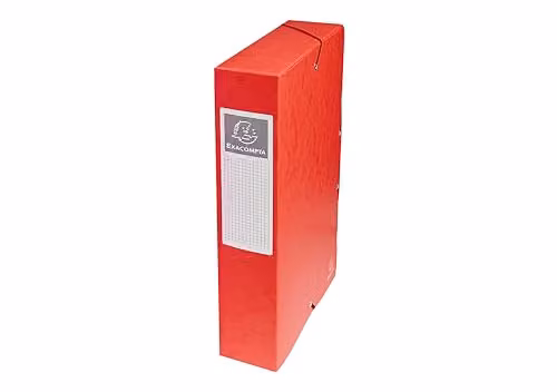 Exacompta Red Pressboard Filing Box for A4 Documents, 6cm Spine