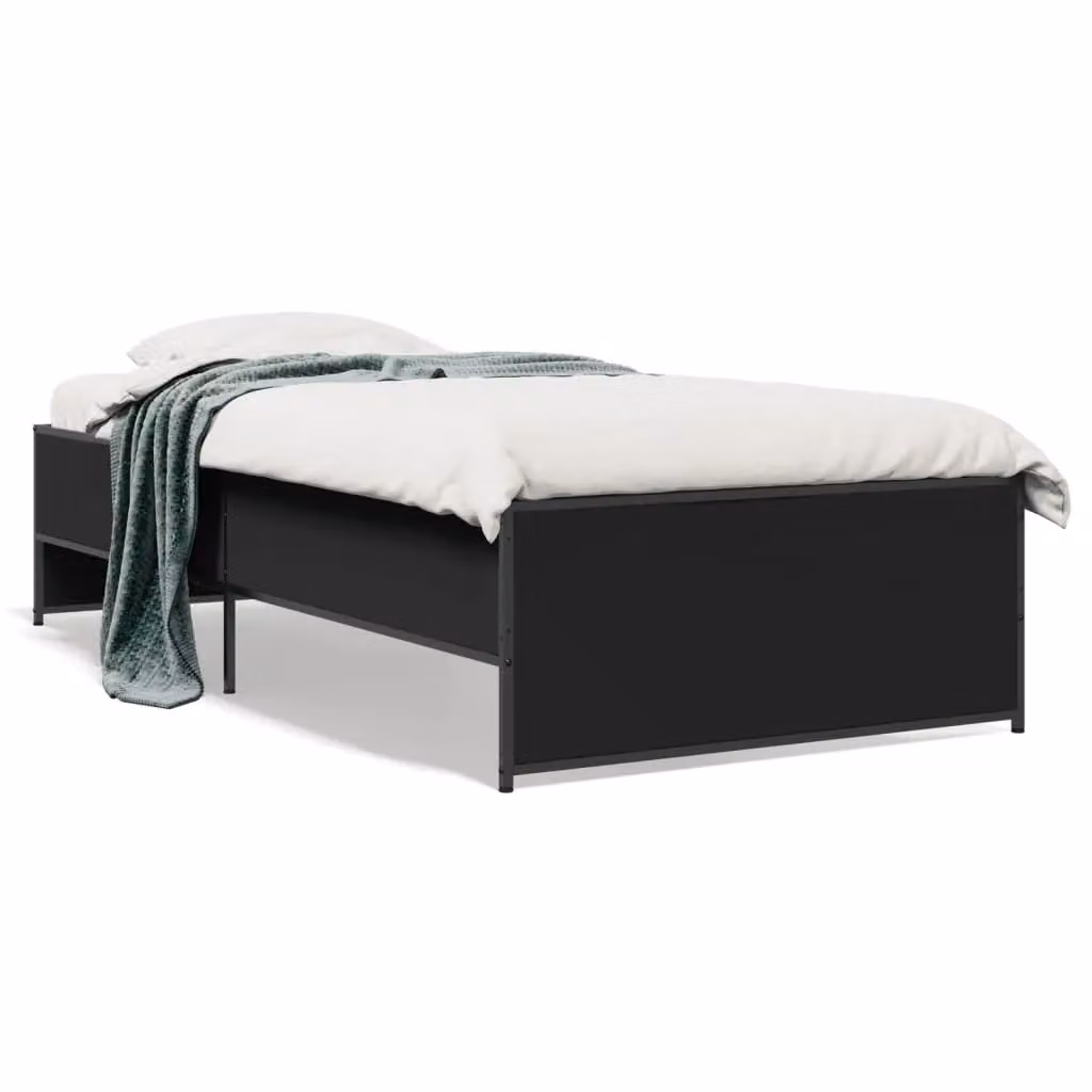 Berkfield Home Single Bed Frame in Black, W/D/H: 90 x 190 cm – 2