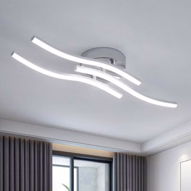 Goeco LED Ceiling Light in Silver, 18 W, 6500K Cool White – 1