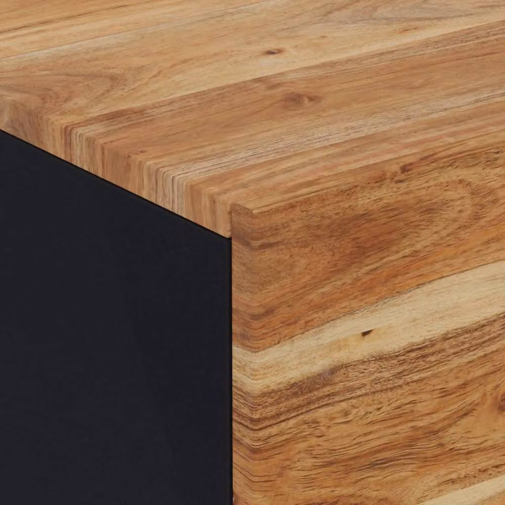 Berkfield Home Bedside Cabinet in Black Solid Acacia Wood, W/D/H: 40 x 33 x 46 cm – 4