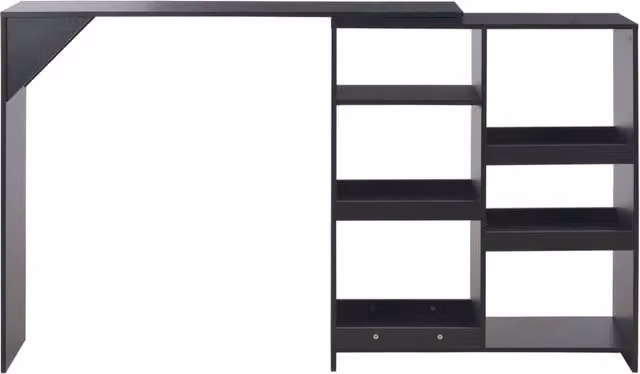 Berkfield Home Bar Table with Moveable Shelf, Black, W: 138 cm, D: 39 cm, H: 110 cm – 1