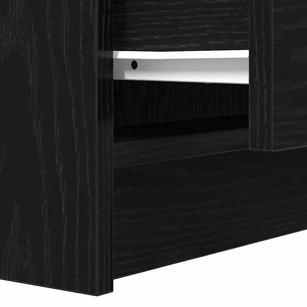 Berkfield Home Bedside Cabinet with 2 Drawers in Black, W/D/H: 38 x 34 x 80 cm – 6