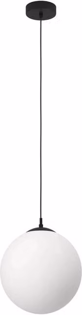 Eglo Rondo 3 IP20 Minimalist Suspended Pendant Light with White Opal Glass Sphere in Black or White