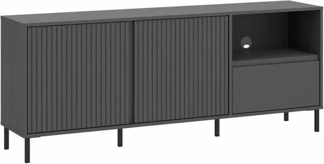 Furniture To Go Avenale Wide TV Cabinet with 2 Doors and 1 Drawer in Anthracite Grey