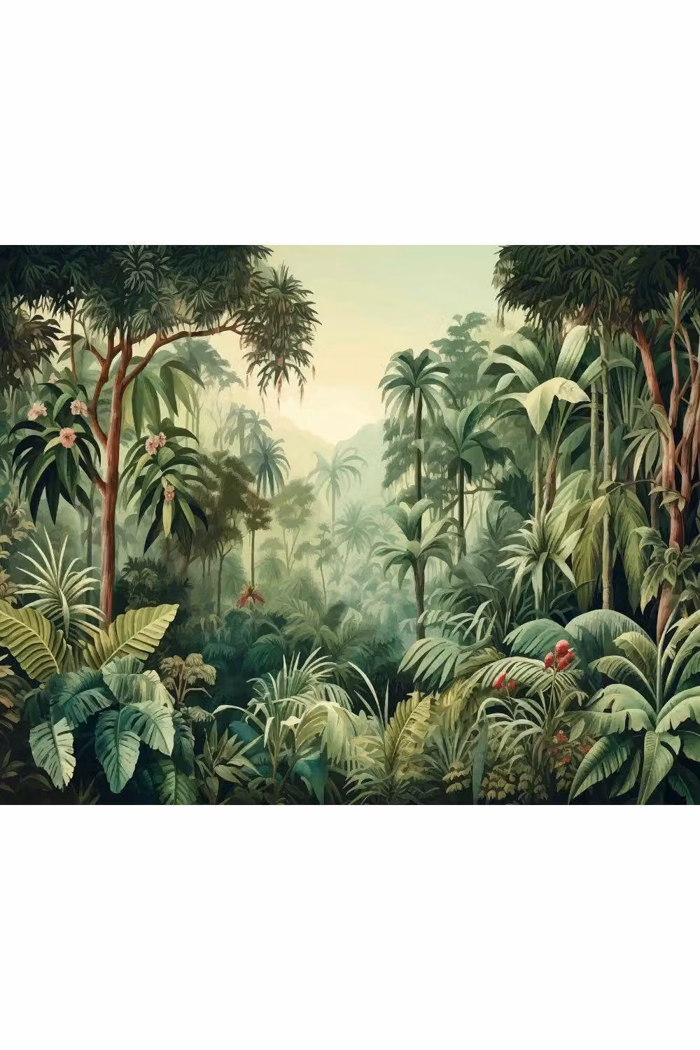 Origin Murals Jungle Trees Floral Wall Mural in Green, W: 300 cm, H: 240 cm – 2
