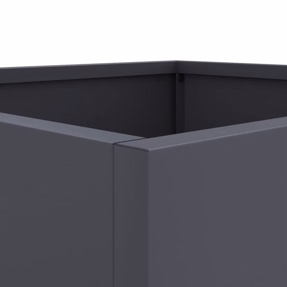 Berkfield Home Steel Planter Tub in Anthracite, W: 49 cm, D: 47 cm, H: 46 cm – 6