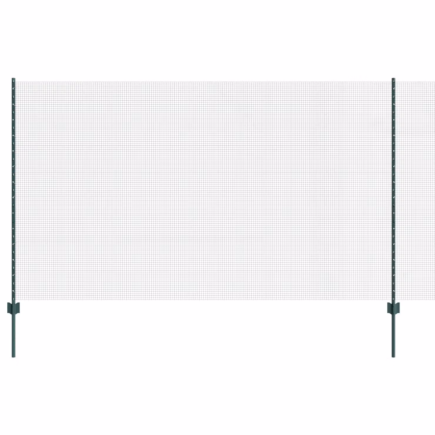 Berkfield Home Green Galvanised Steel Welded Wire Fence with 5 U-Profile Posts, W: 10 m, H: 1.4 m – 2