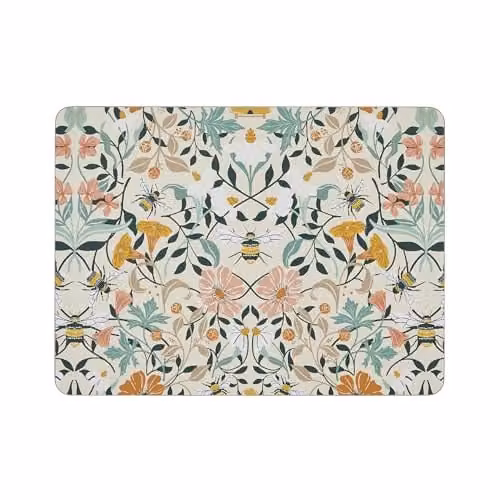 Ulster Weavers Bee Bloom Floral Cork Placemats, Set of 4, Multicolour, W: 21 cm, D: 29 cm, H: 0.5 cm – 1