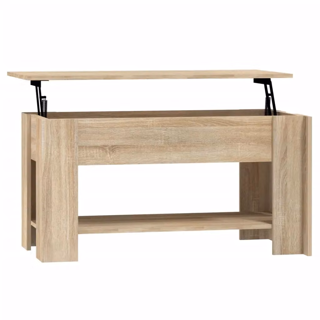 Berkfield Home Modern Sonoma Oak Coffee Table in Brown, W/D/H: 101 x 49 x 52 cm – 2